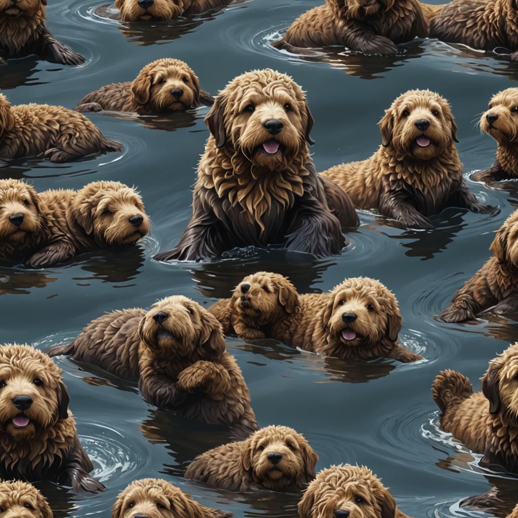 Sea otter as a goldendoodle