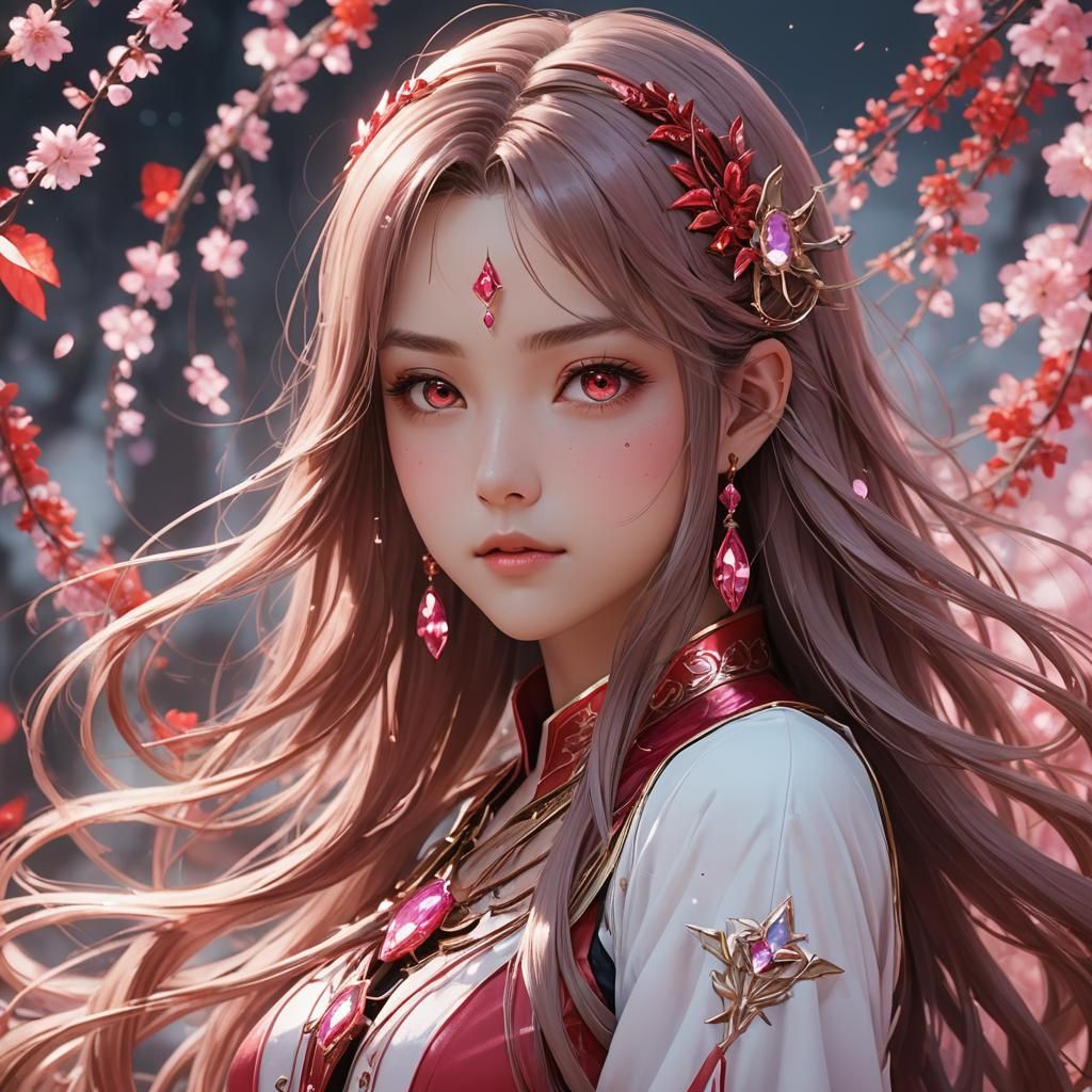 Medium shot of a beautiful woman wearing godnesss , long hai...