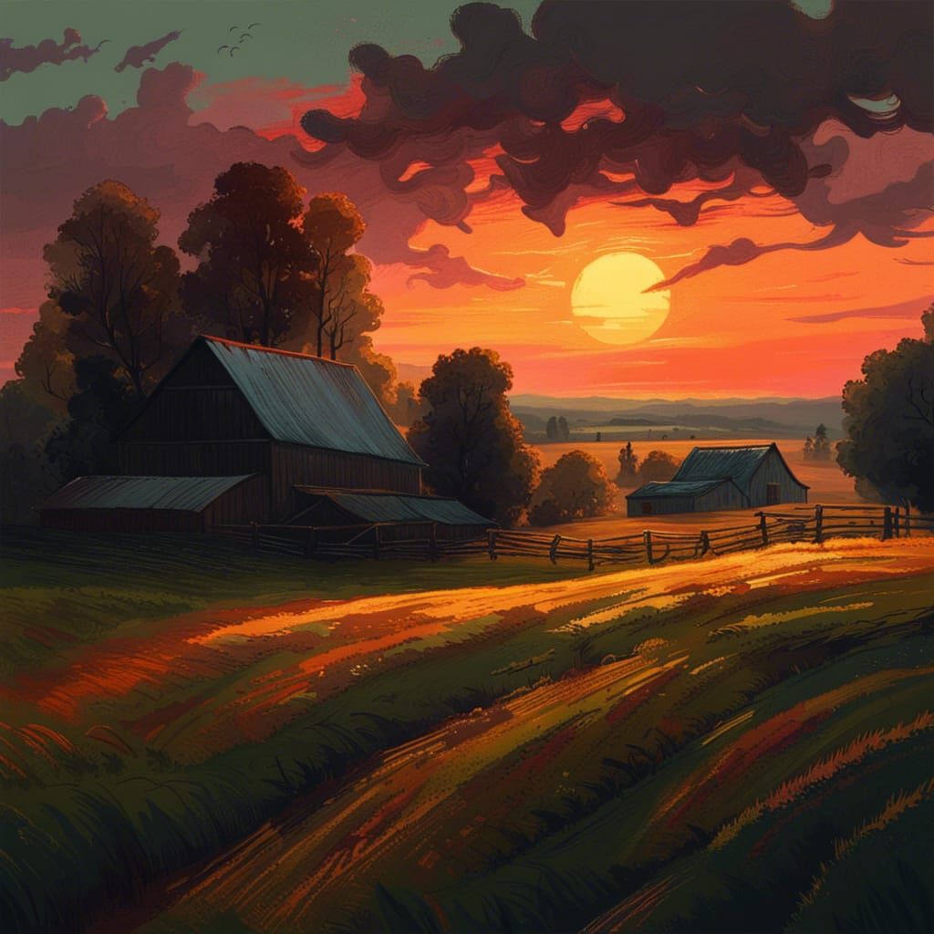 summer farm AI Generated Artwork NightCafe Creator
