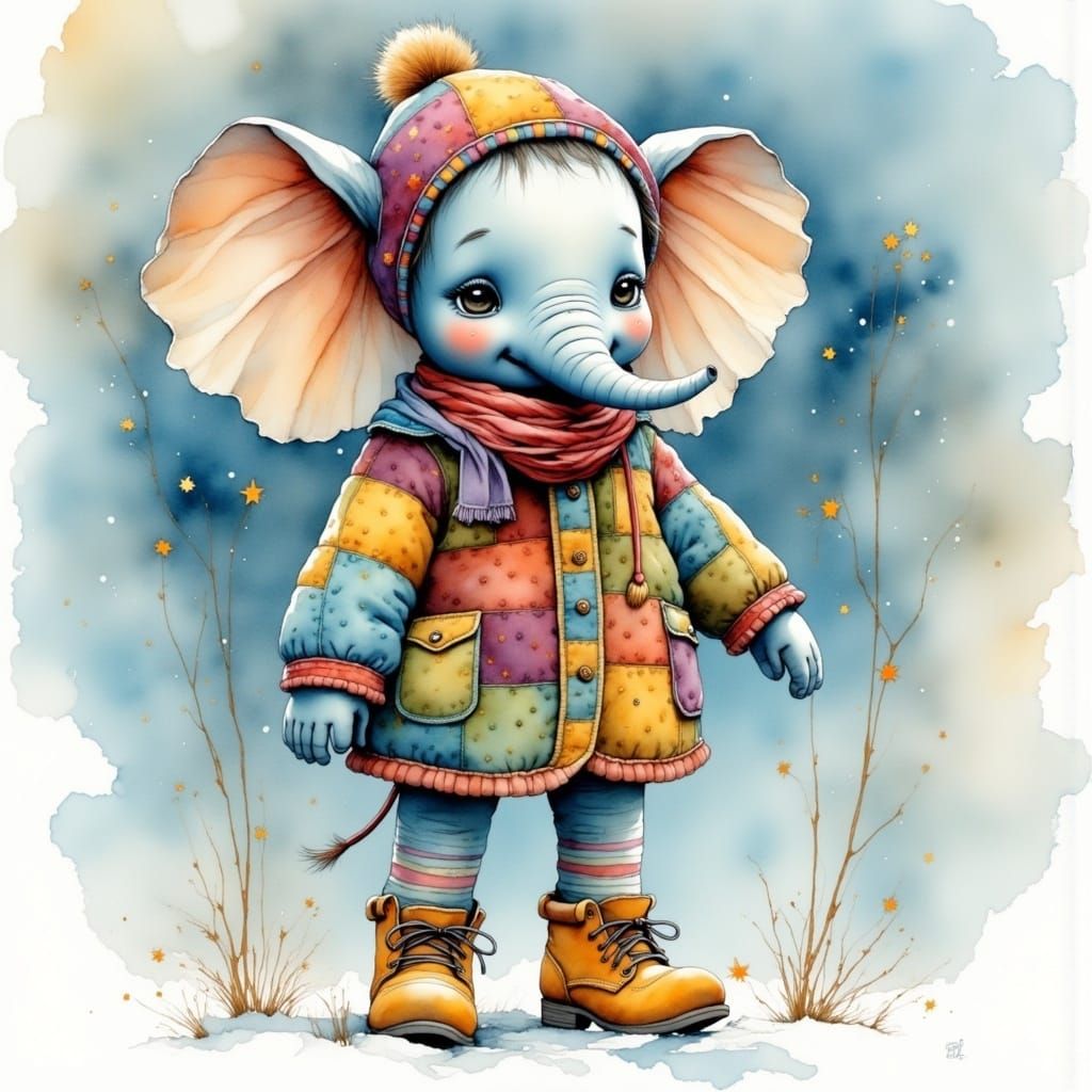 Winter Elephant 06 (8 likes)  by @Diane W