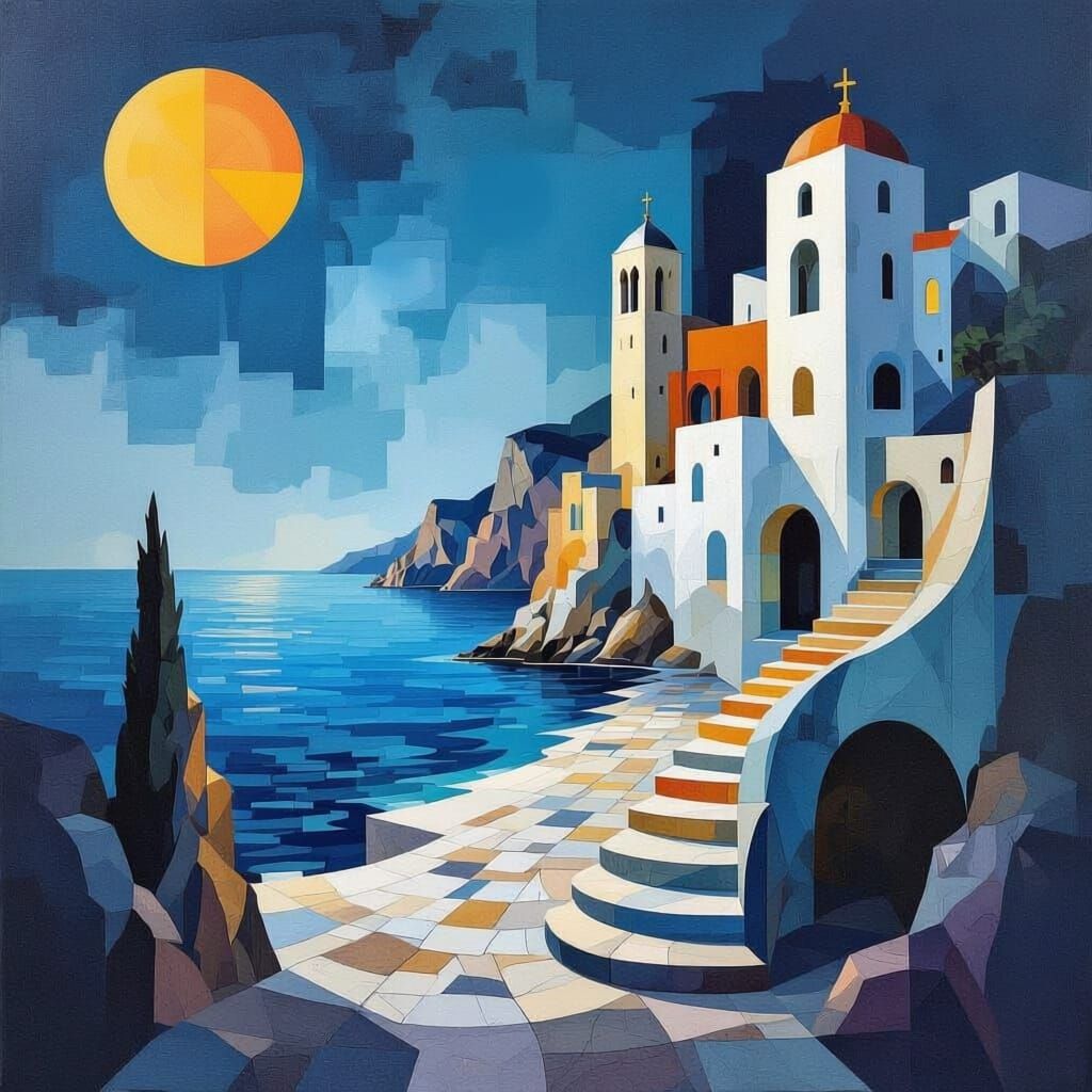 Mediterranean Coastal Scene
