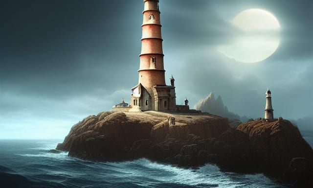 Phare au crépuscule
