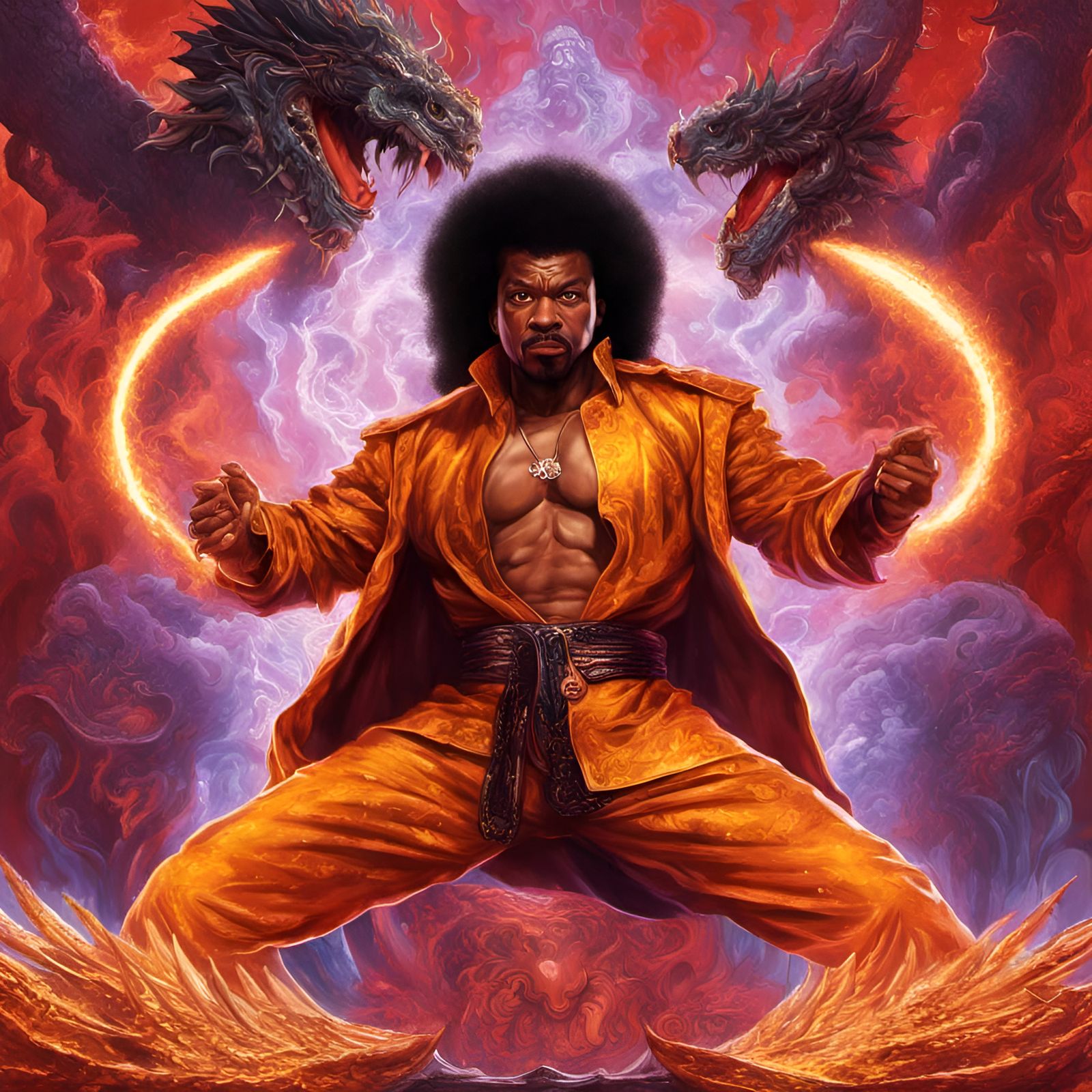 The Last Dragon Sho -nuff glow - AI Generated Artwork - NightCafe Creator