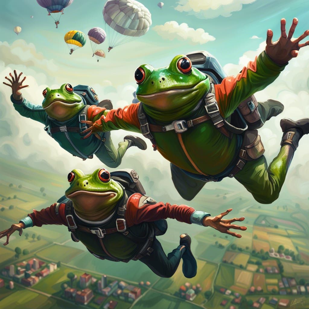 The Leapfrogs Parachute Team 🪂 Woohoo!  by @Moxiecat