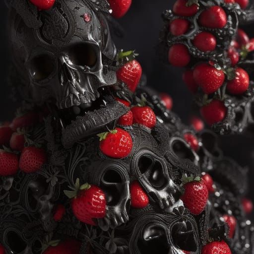 Dark chocolate and strawberries - details