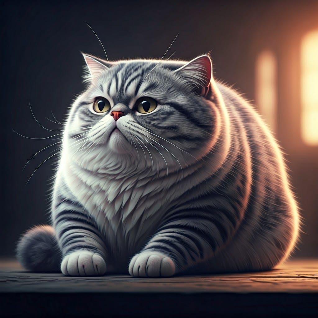 Cinematic Portrait of a Plush Pink Striped Cat