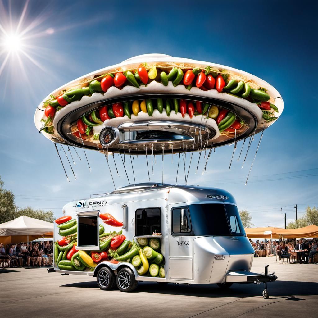 Flying Jalapeno's!!! AI Generated Artwork NightCafe Creator