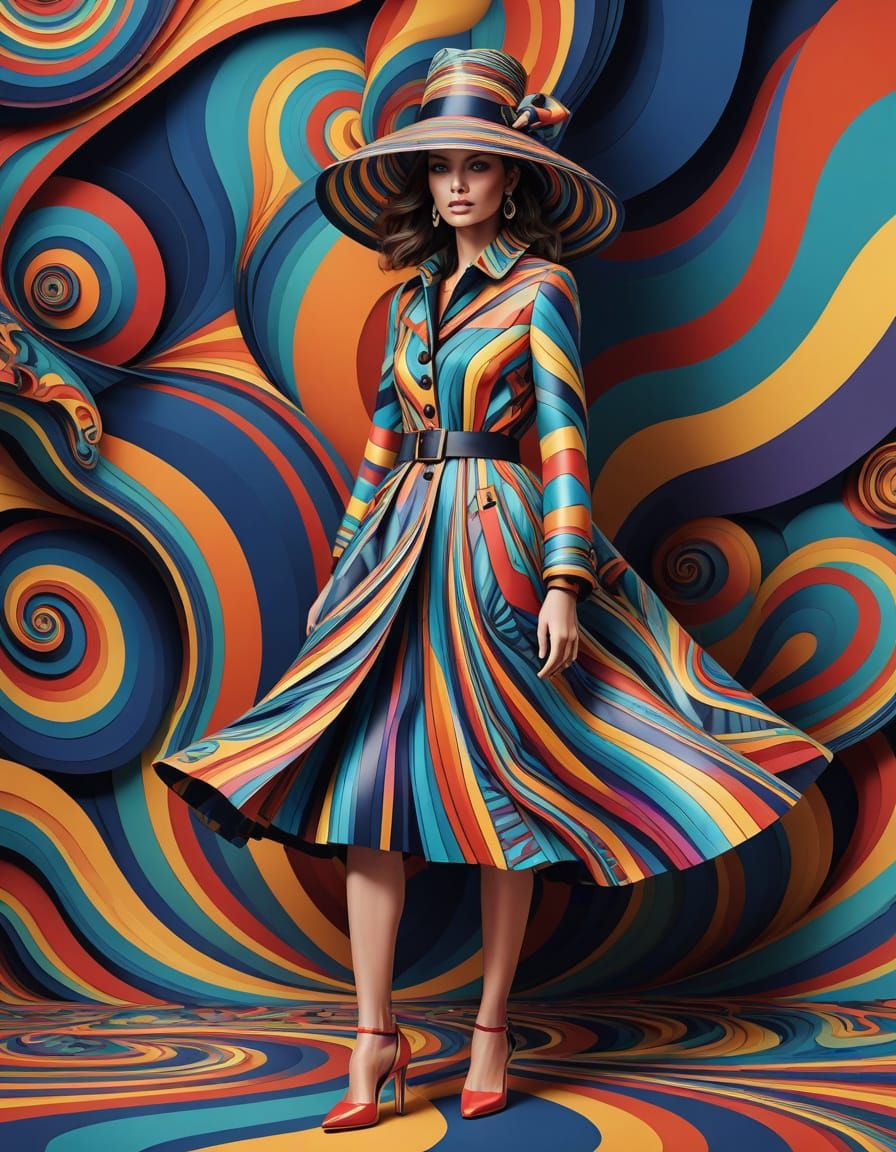 A fashion-forward outfit built around bold, colorful stripes.  by @Ima