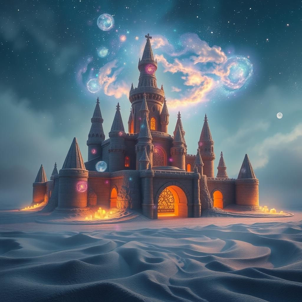 surreal. sand castle made of galaxies  by @Taoxas