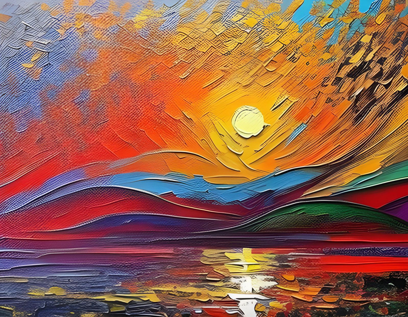 abstract , neoimpressionism expressionist style oil painting, smooth