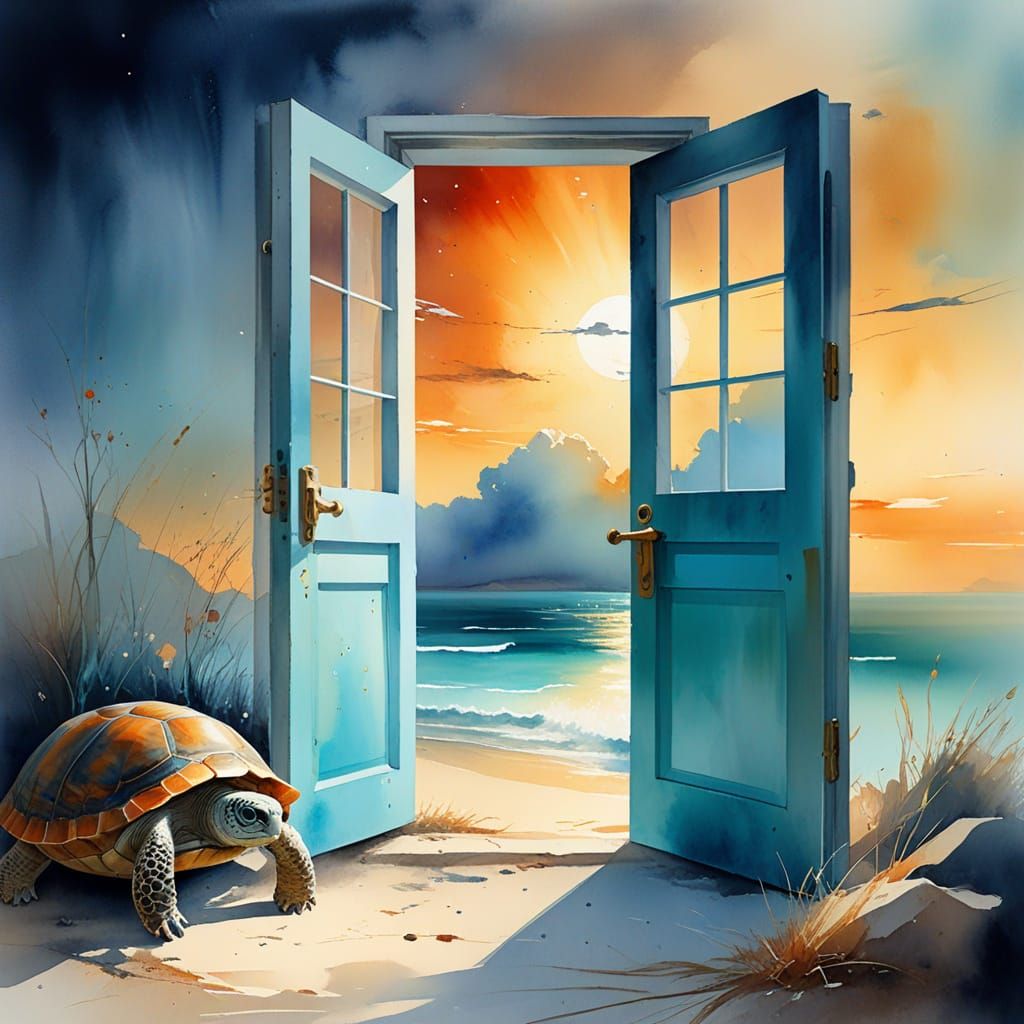 The Ocean Welcomes You Through the Open Door!  by @ArtMew94