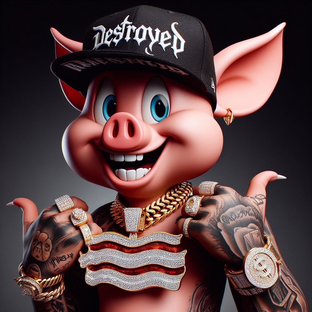 Porky Pig (destroyed edition) - AI Generated Artwork - NightCafe Creator