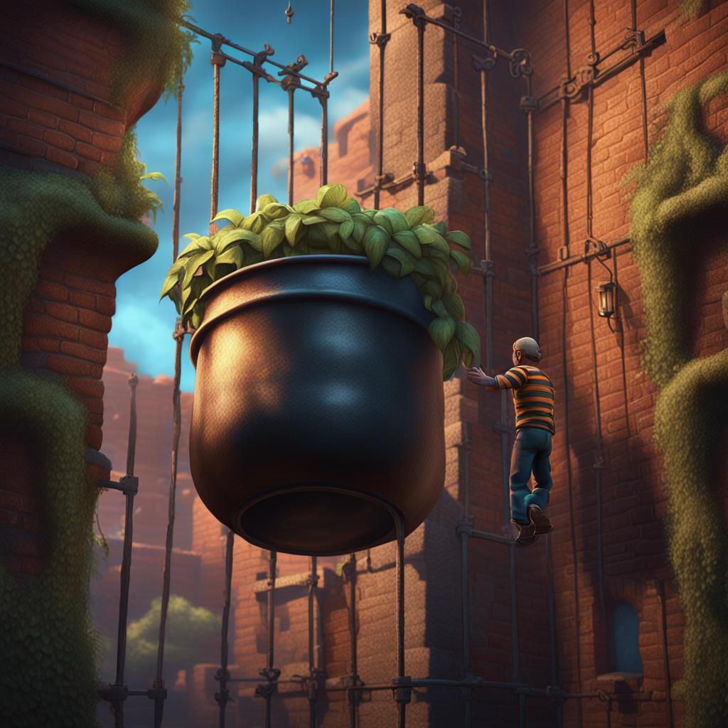 A prisoner who climbs a pot and escapes from prison, Pixar s...