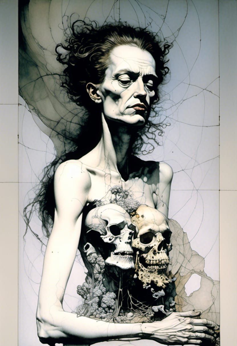 Surreal Automatic Drawing in Watercolor Style