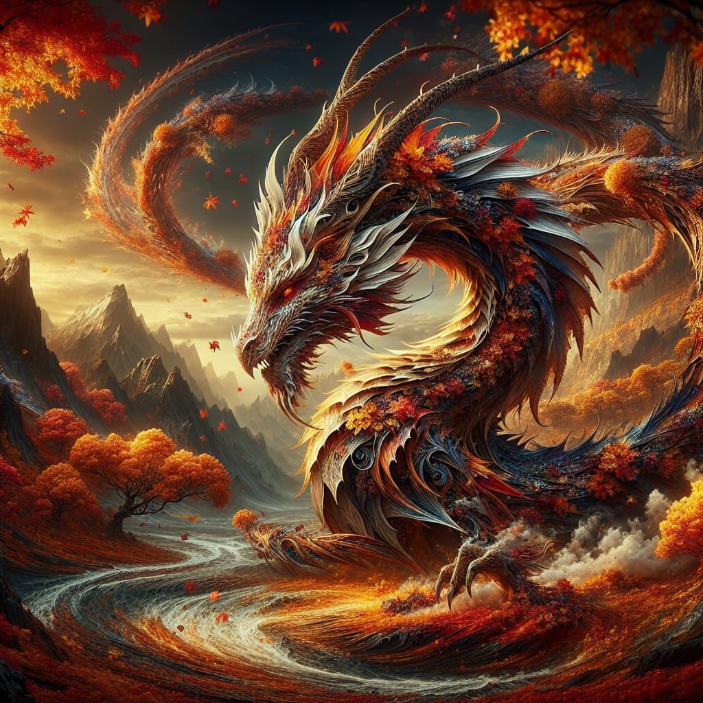 Autumn Dragon  by @Draconis Rex