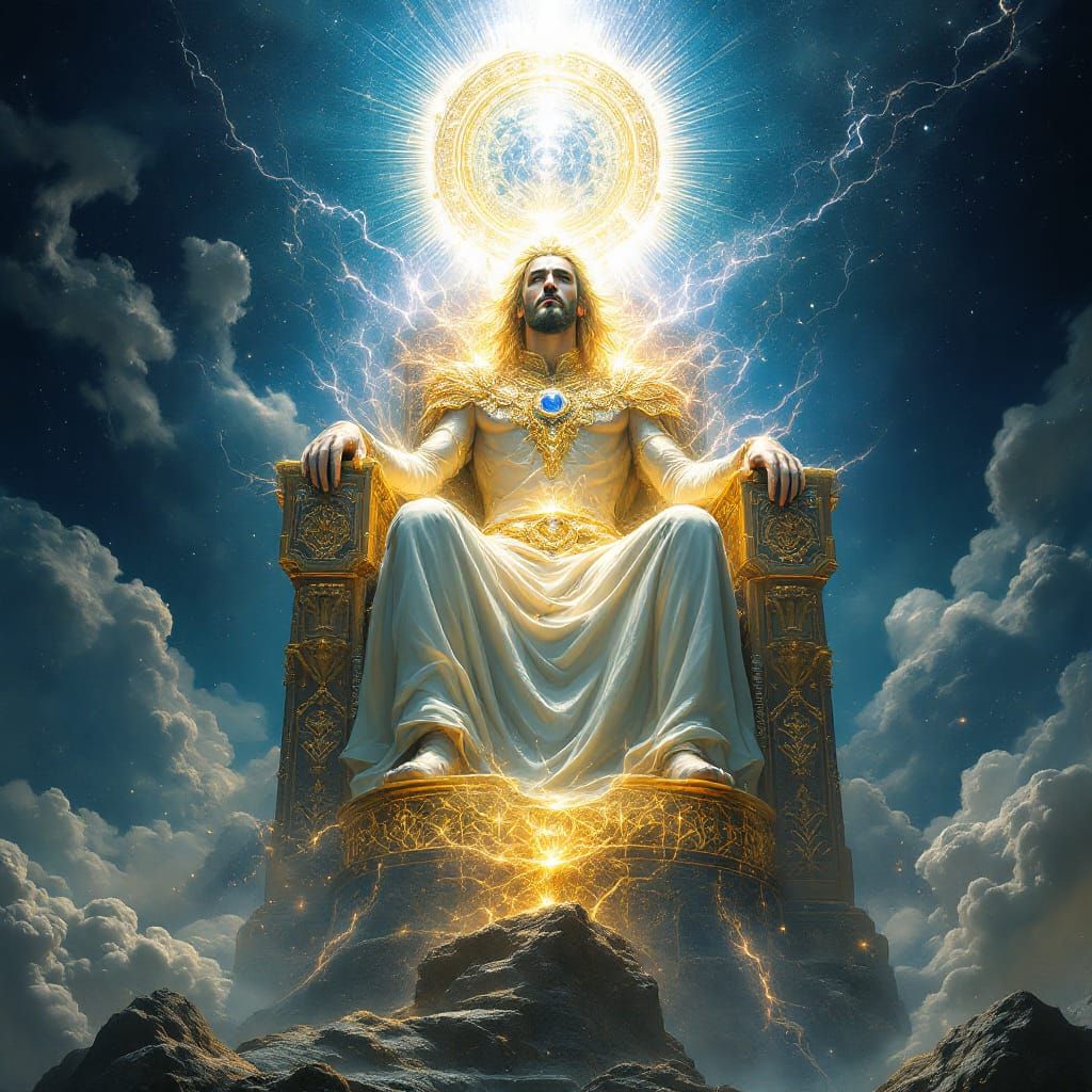 Vision of Divine Glory: Sapphire Throne with Fiery Being