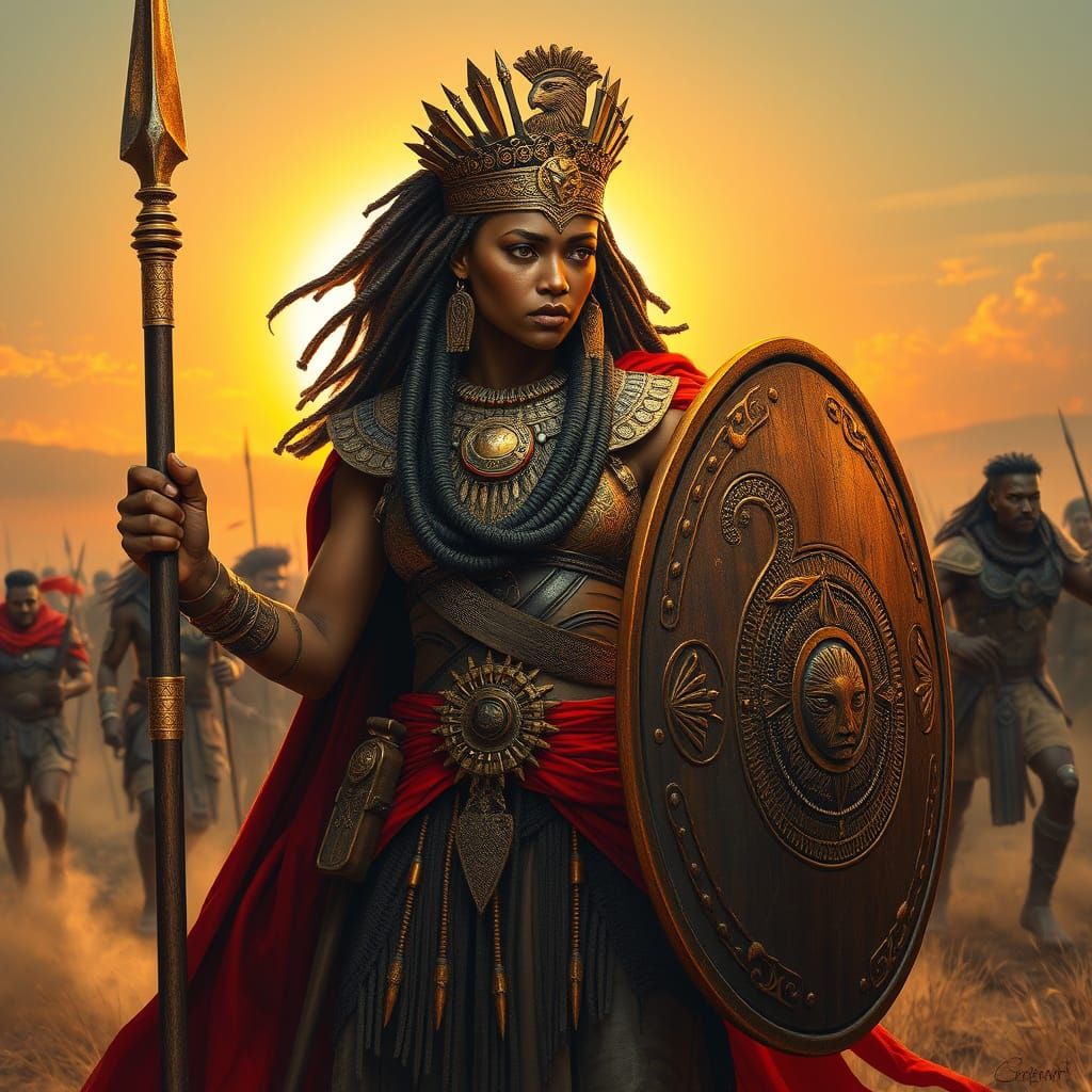 Female warriors side by side in battle
 - Start Image 1