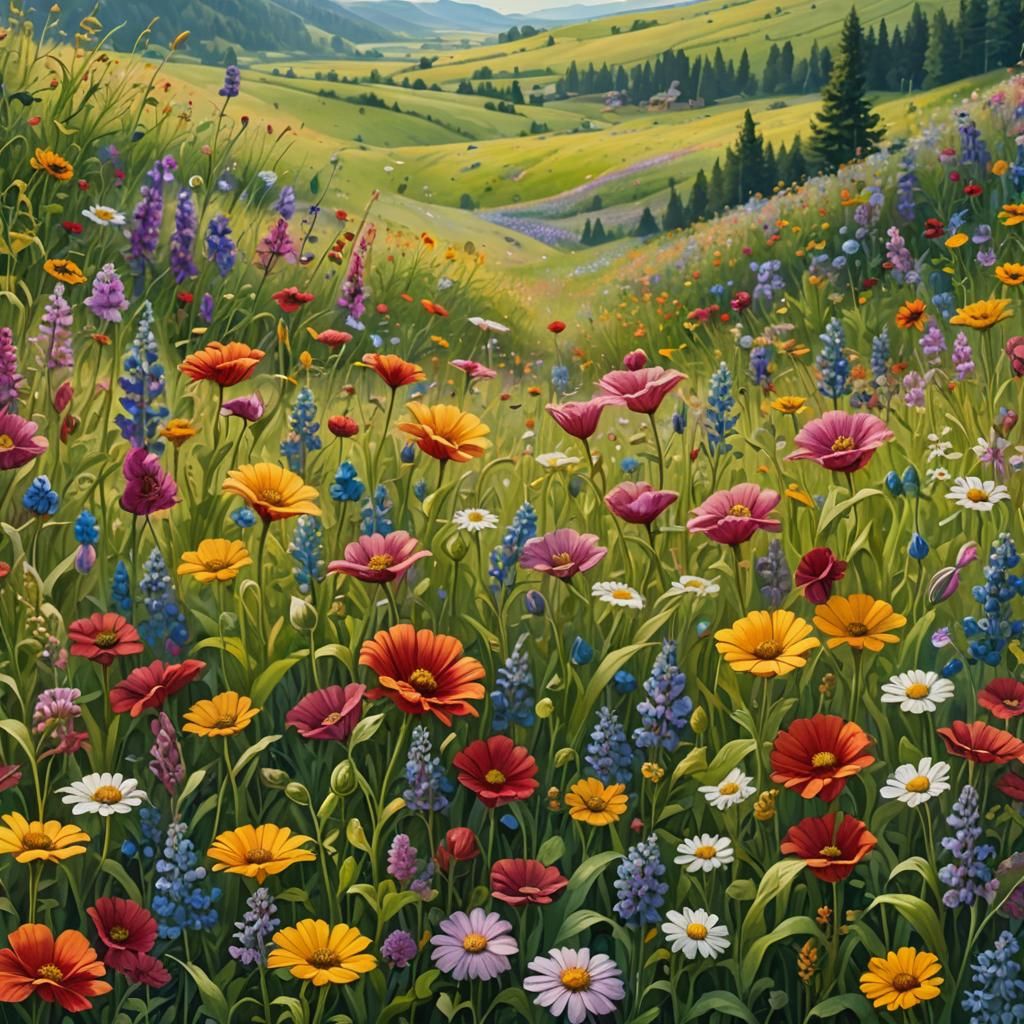 Beautiful Flower Meadow  by @Galfrid Brumfield