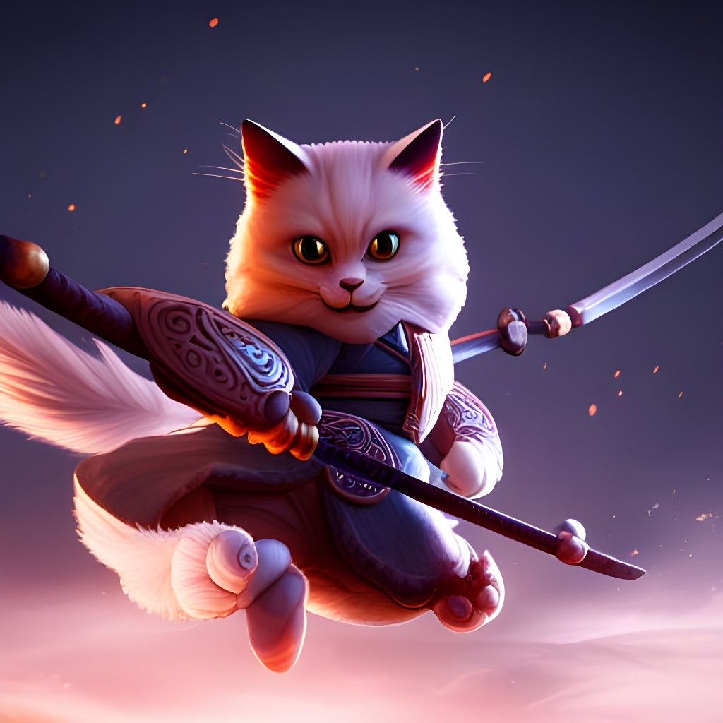 Samurai Cat 5 - AI Generated Artwork - NightCafe Creator