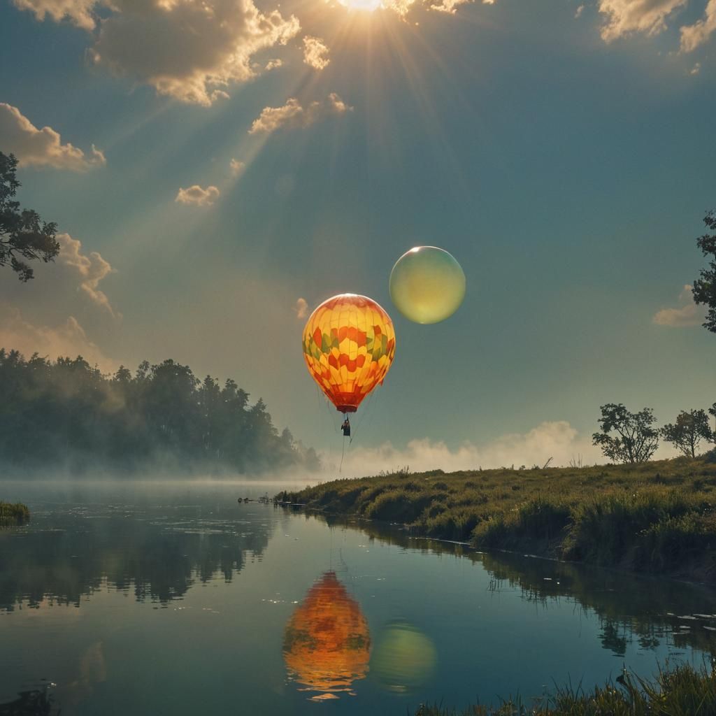 Giant Sun-Reflecting Balloon in Fantasy Concept Art
