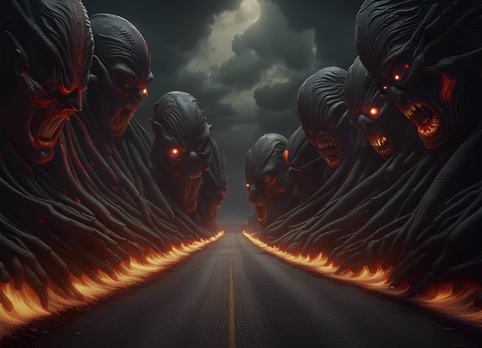 Road to Hell: A Sinister Photorealistic Horror