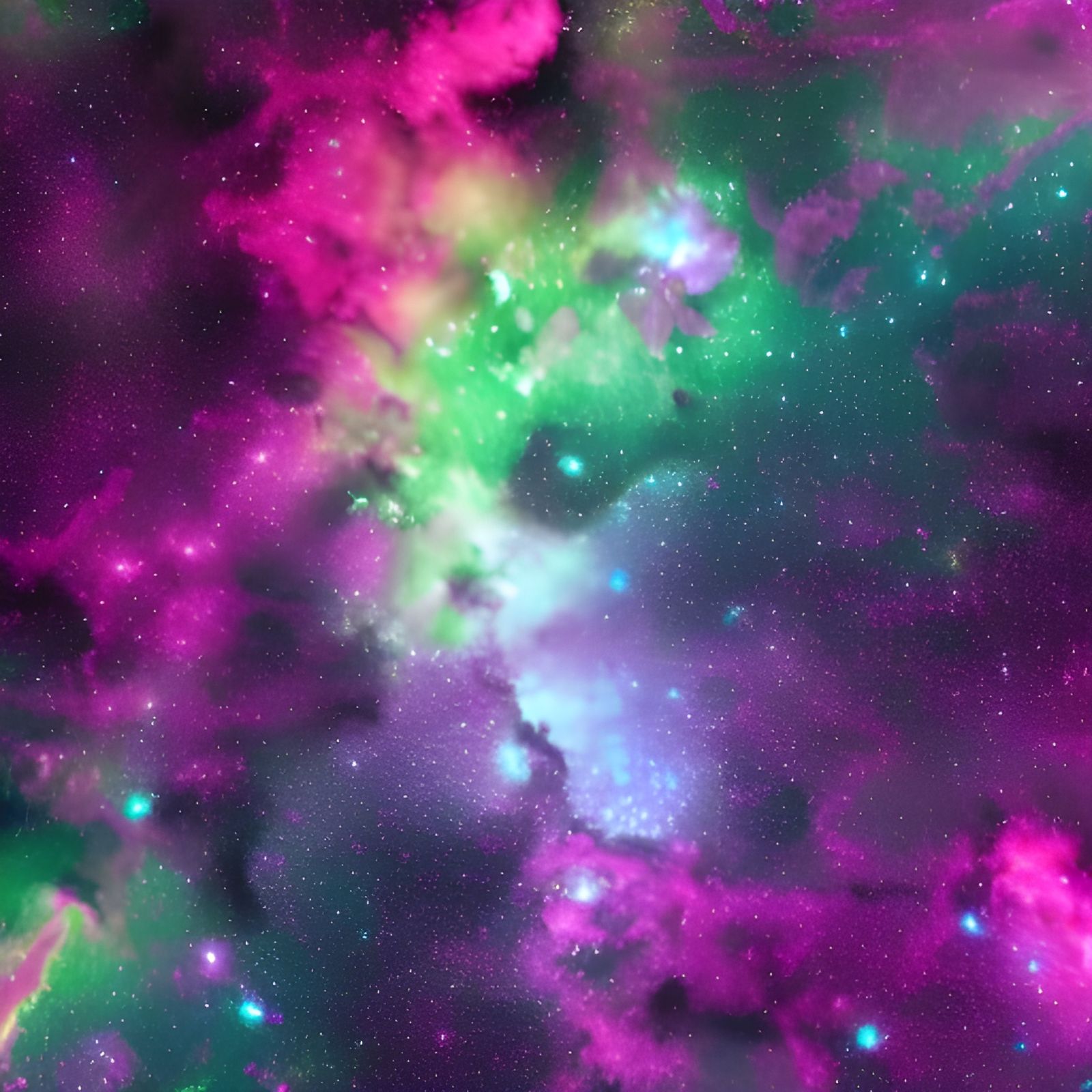 nebula pink green