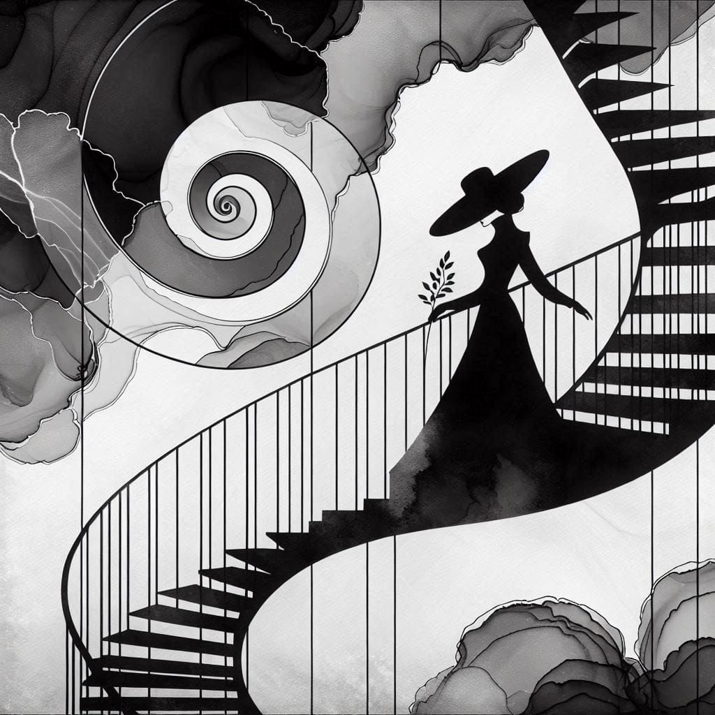 Die Frau auf der Treppe