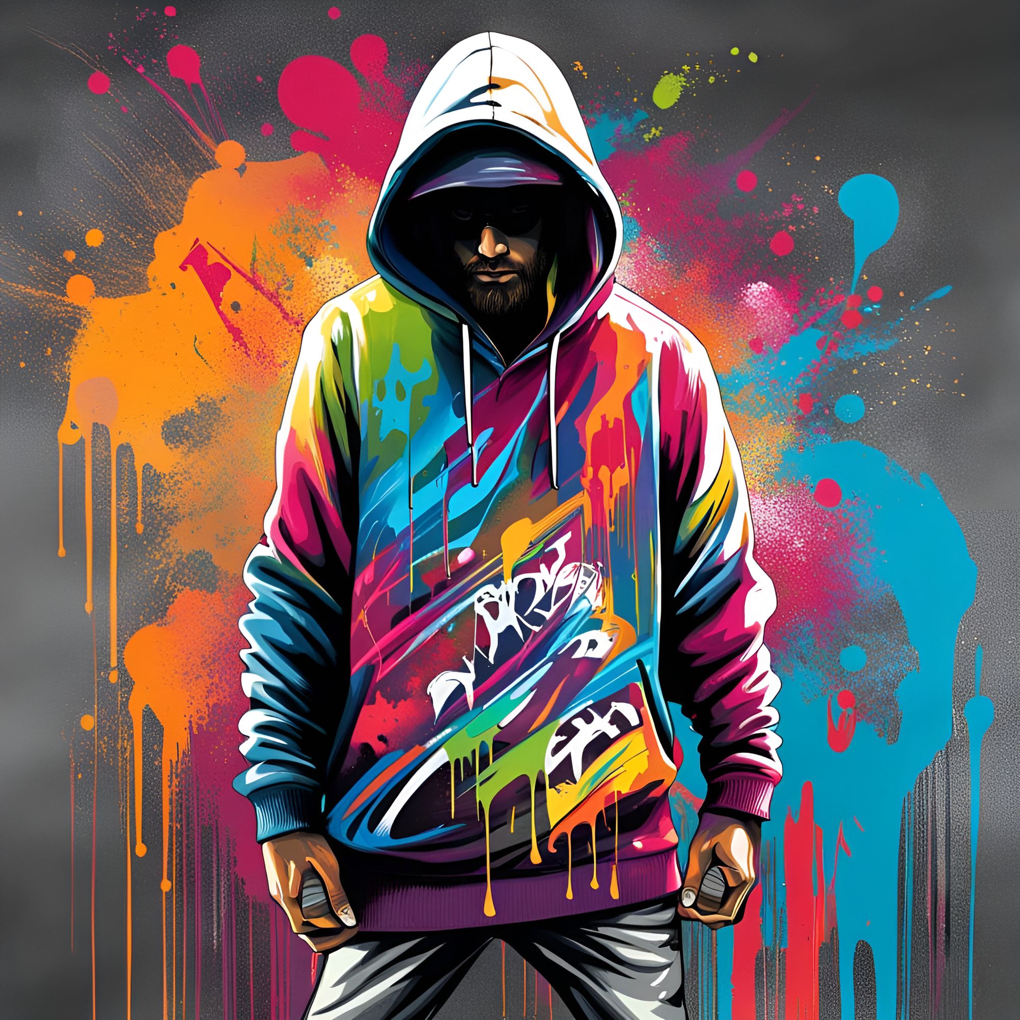 Graffiti art hoodie hot sale