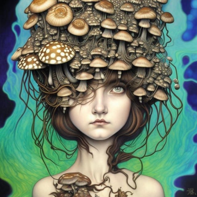 Fungi Girl 4619 - AI Generated Artwork - NightCafe Creator