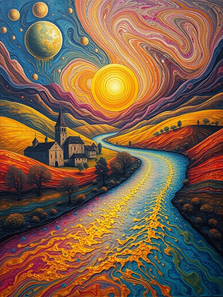 Surreal Dreamscape Melts into Viscous Colors
