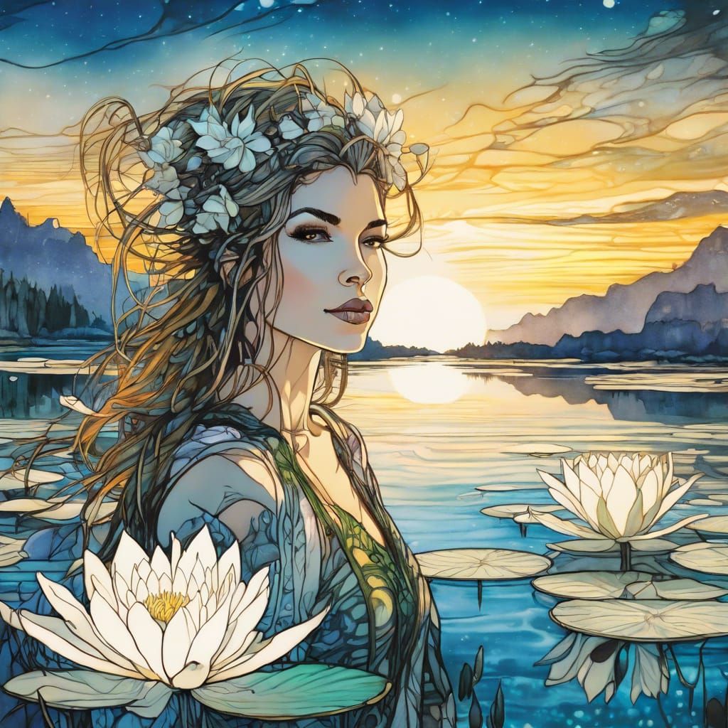 Waterlily Fairy AI Generated Artwork NightCafe Creator