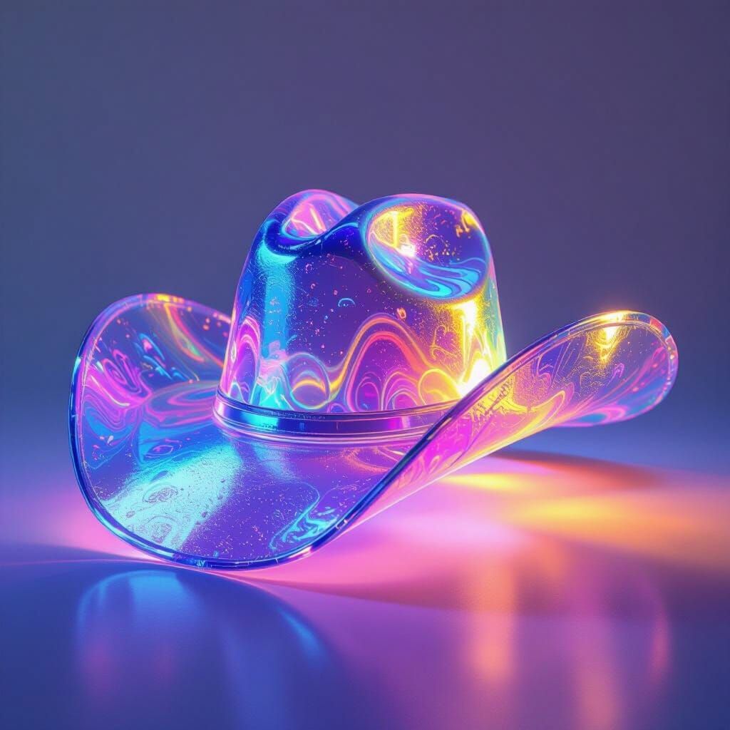 Jelly Cowboy Hat Glows in Surreal Digital Art Style