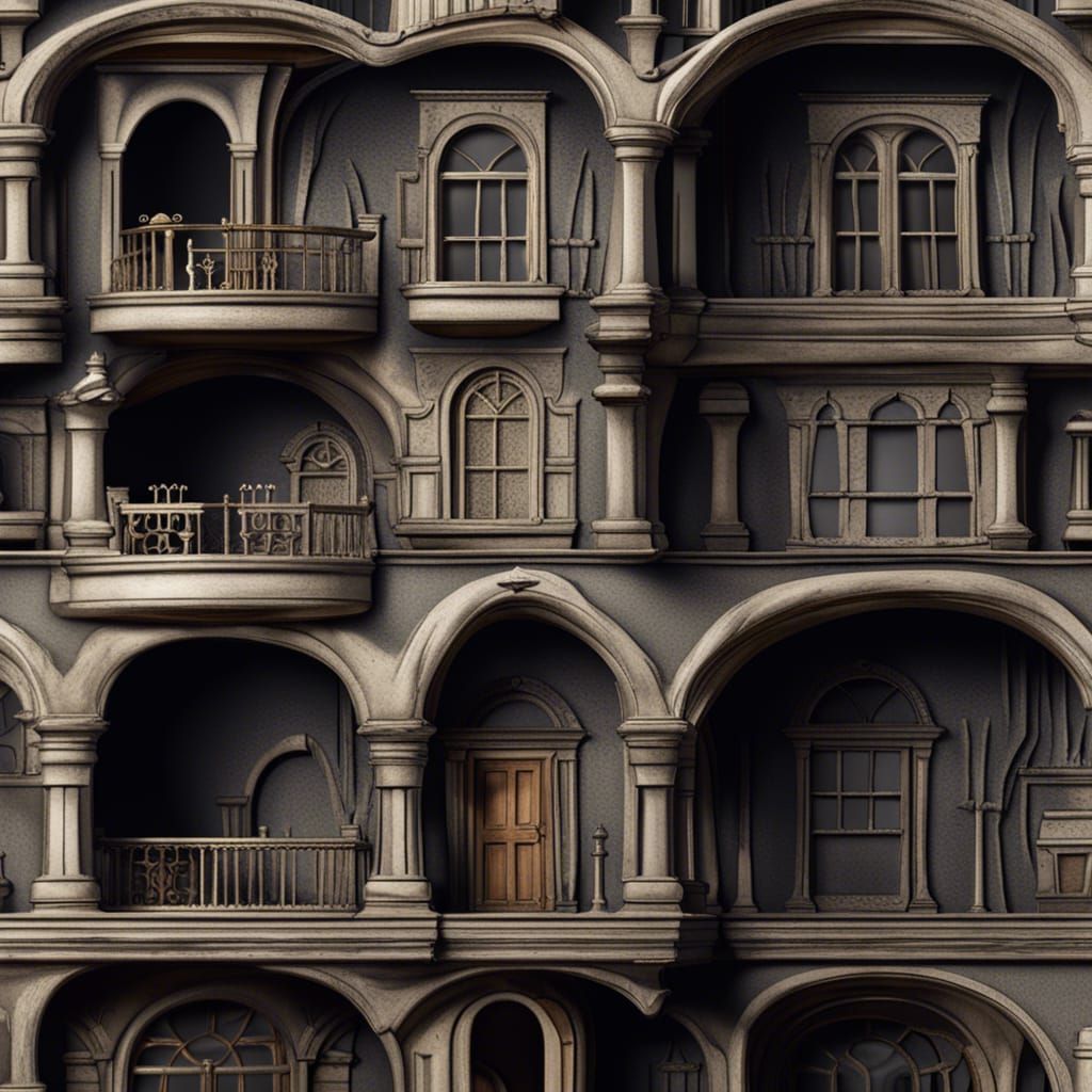 beautiful, professional, concise model of a spooky old house...