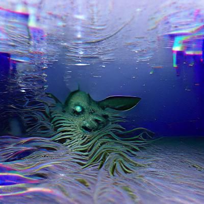 Creature lurking in the deep ocean
