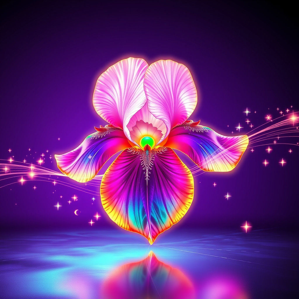 horizontal position
iris flower
