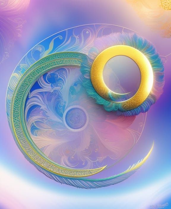 Nature Peace Sign in Art Nouveau Style