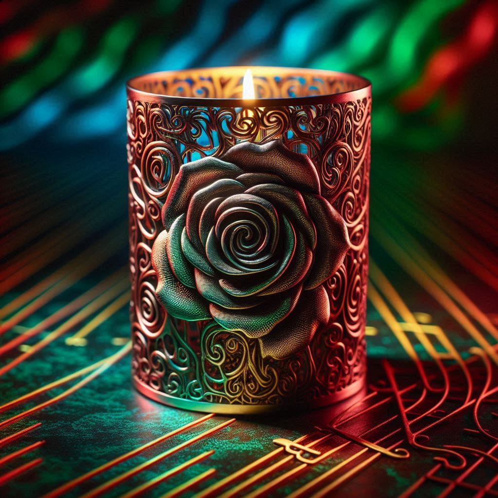 Candles Decorated with Musical Notes Rose