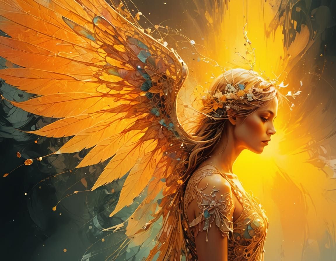 On Golden Wings  by @MindlessCreations