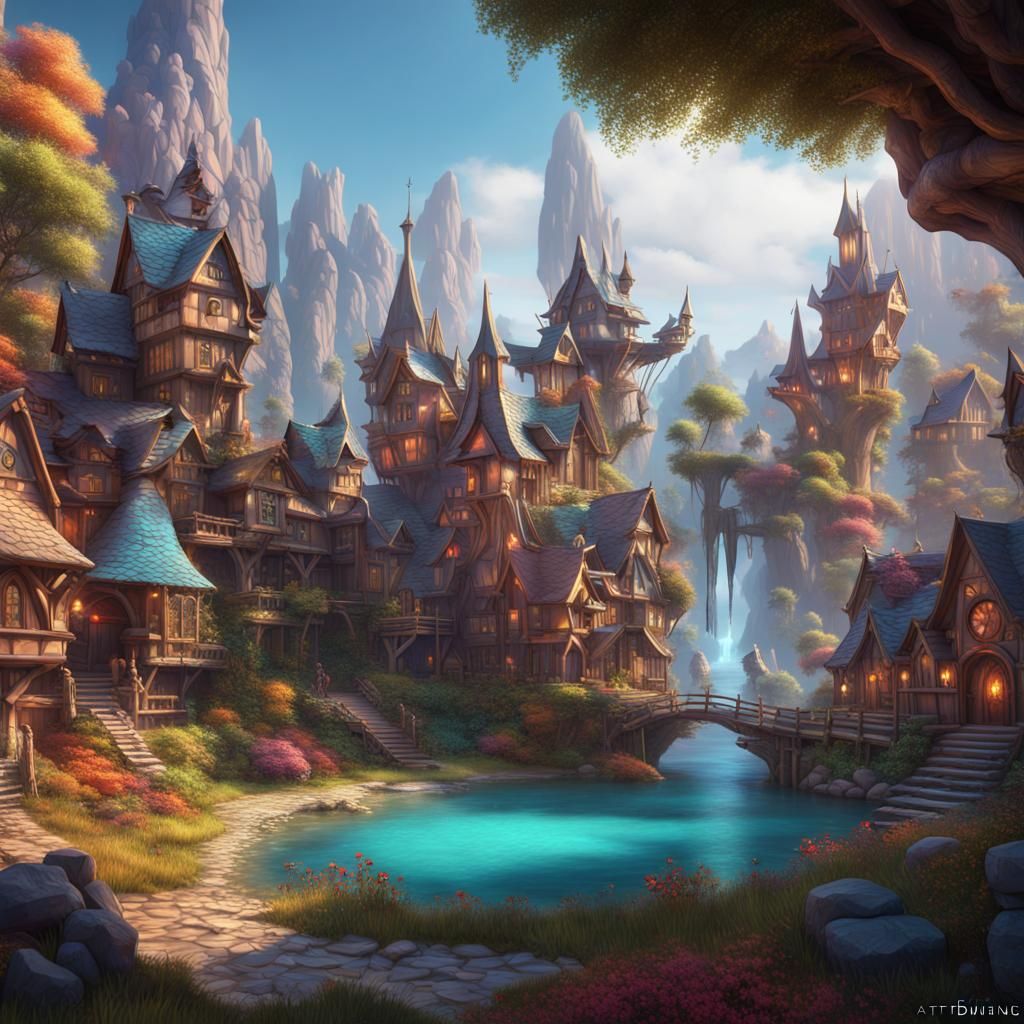 Colorful fantasy, crystal village