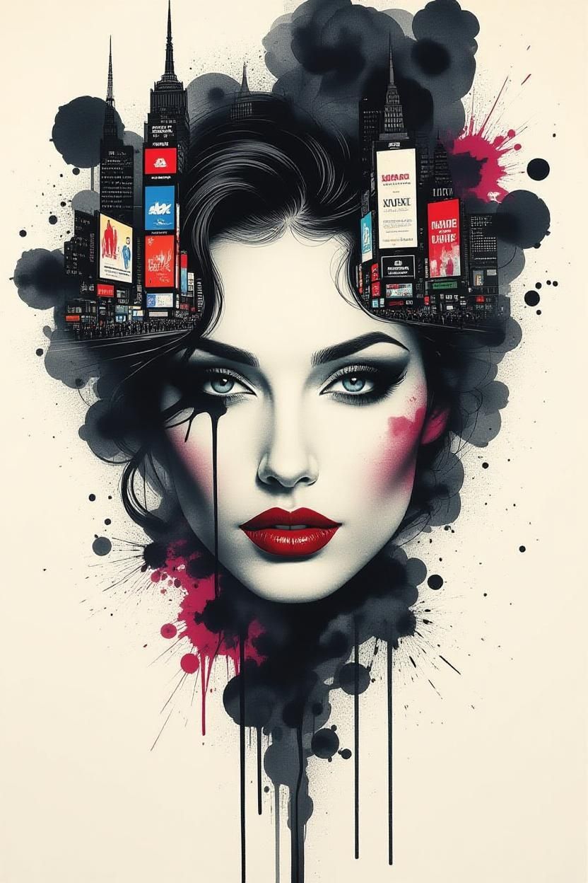 Ink splatter portrait