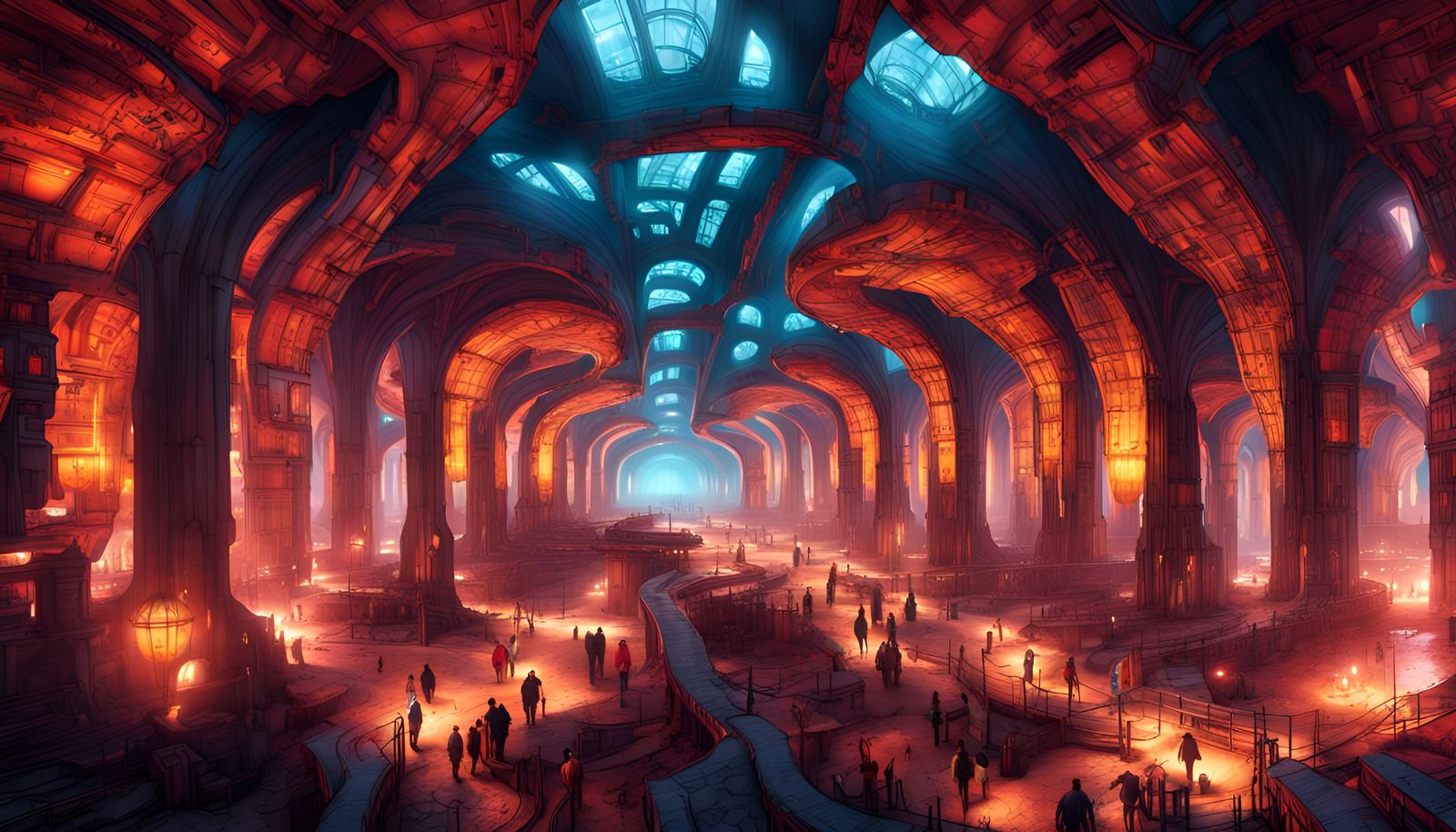 Underground City AI Generated Artwork NightCafe Creator