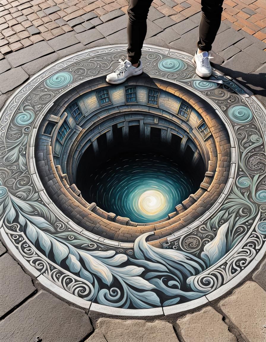 Street art optical illusion  by @Exnir26