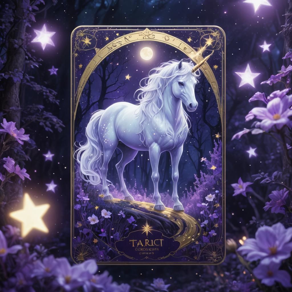 tarot card with a unicorn  by @Ylona