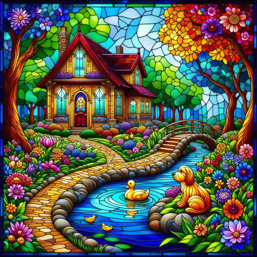 <lora:Stained glass:1.0>