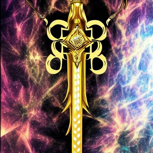 Gold and black demonic sword