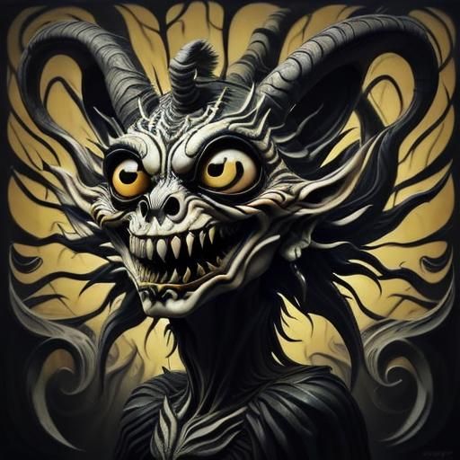 <lora:Lunatic SD15:0.5>apple shaped monster with sharp teeth...