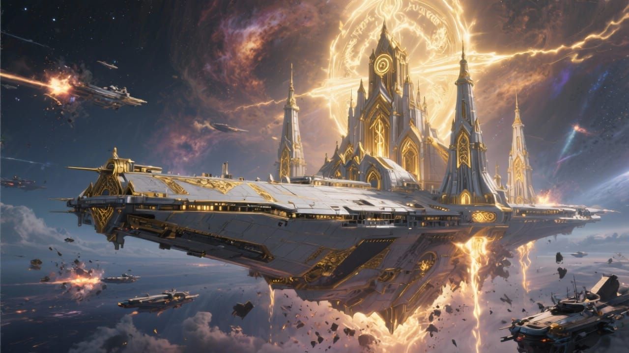 Epic ultra-realistic cinematic concept art of the Ori Mothership   by @AJ