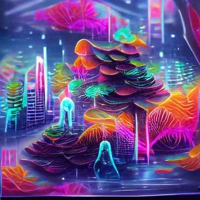 Neon city forest