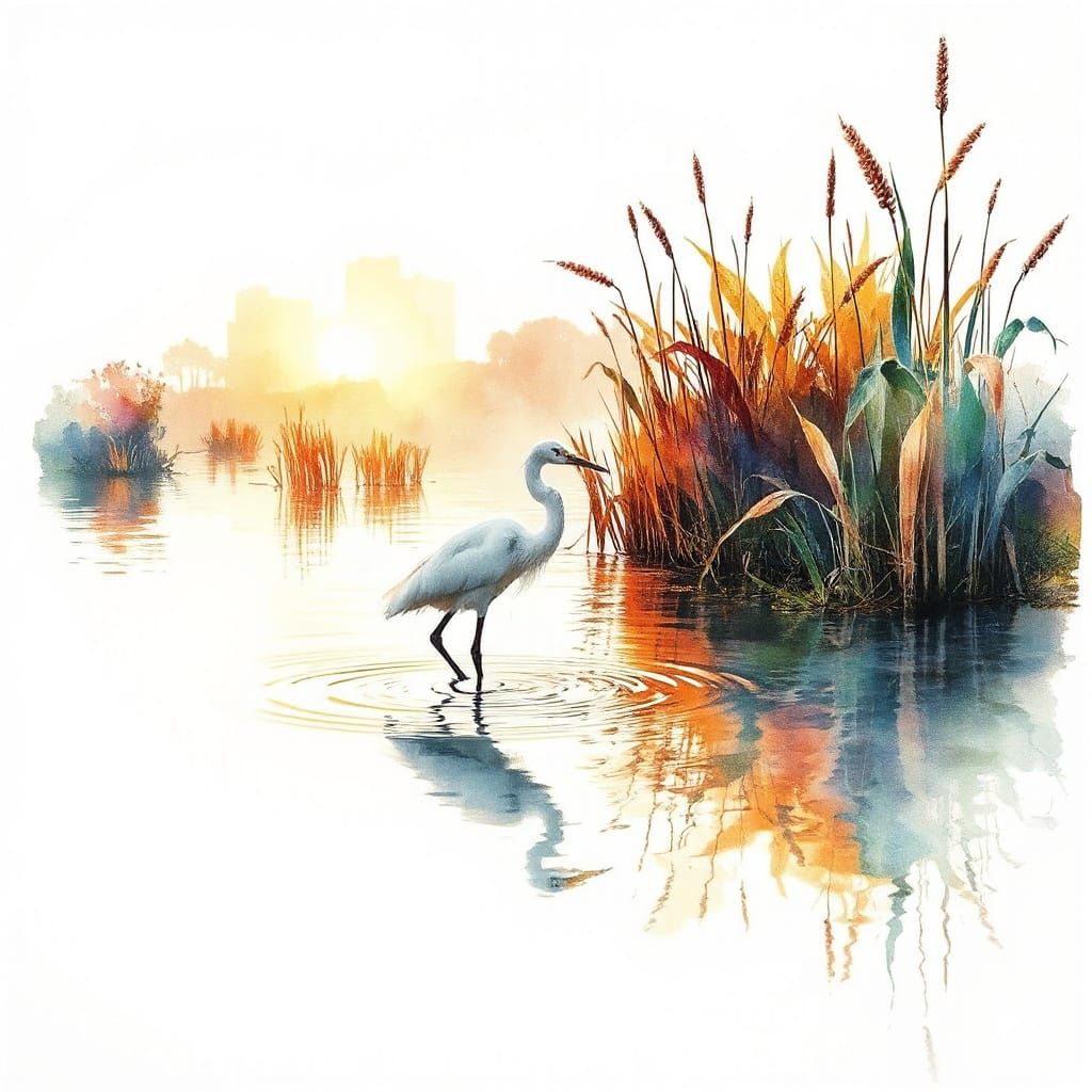  egret among the reeds   by @Mapont