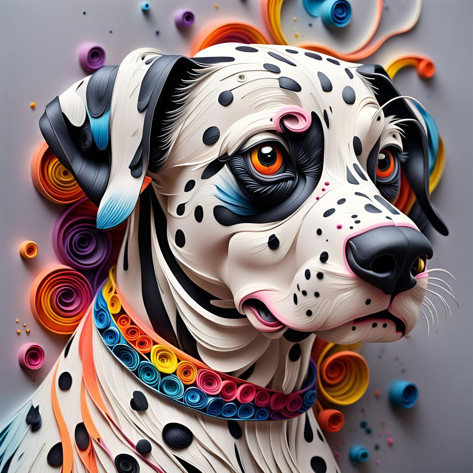 The quilled paper dalmation - AI Generated Artwork - NightCafe Creator